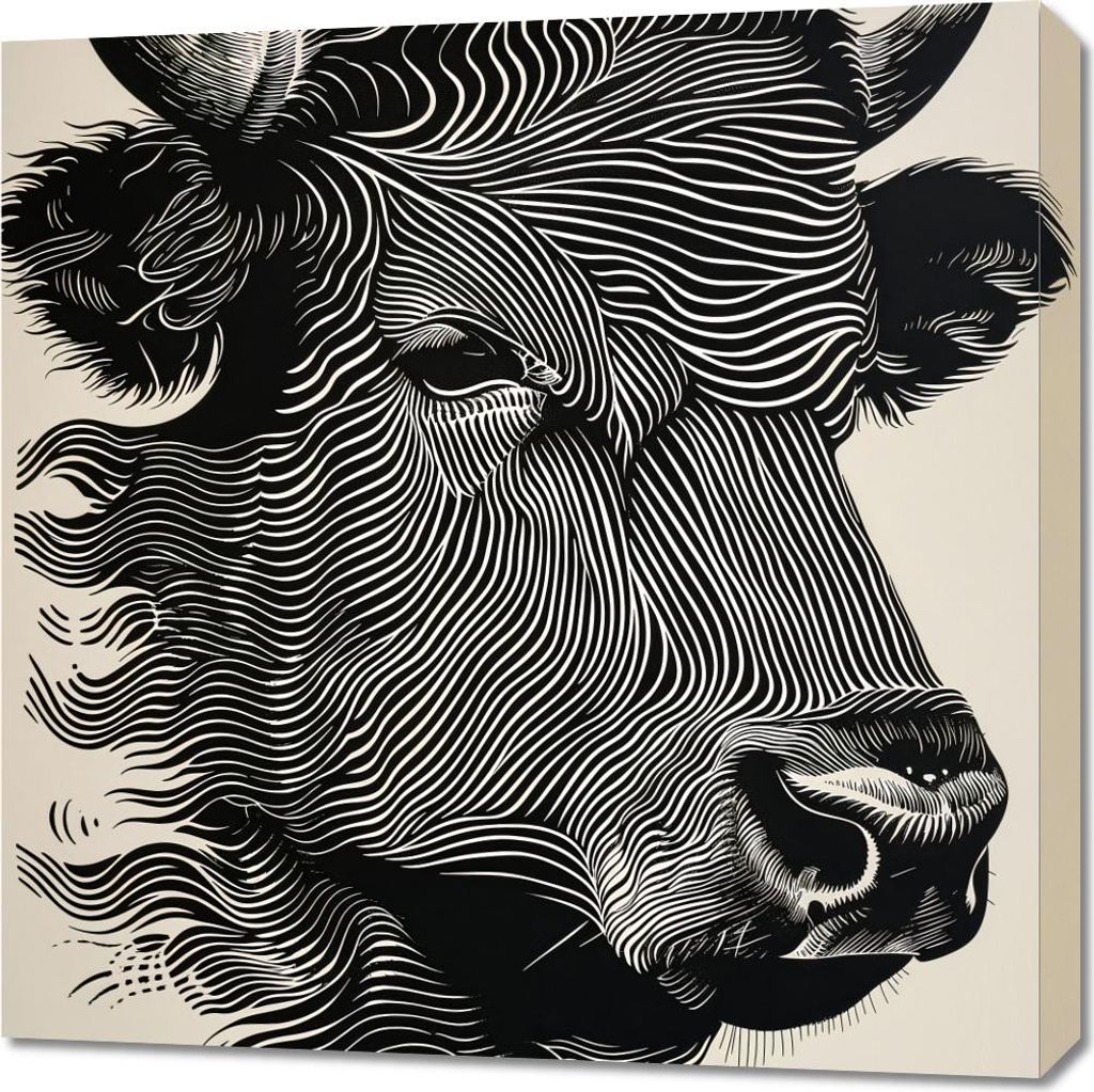 Bild 70x70cm Stier in Leuchtenden Farben