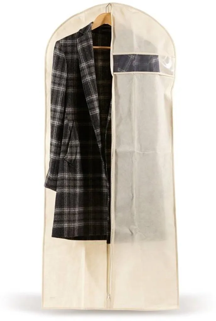 Housse de transport rembourrée écrue pour vêtements 61x5x137 cm