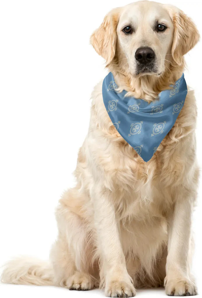 Bandana Cani ABAKUHAUS 55x55 cm - Motivo Medievale Blu e Crema