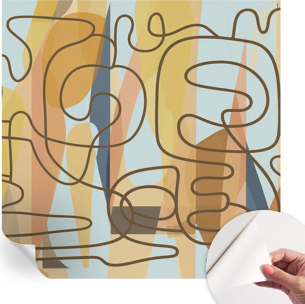 Selbstklebende Wandtapete - Dekorative Tapete für Wohnzimmer - Klebefolie für Wandbilder - Tapetenfolie für Wanddekoration - 250x250 cm - Abstra...