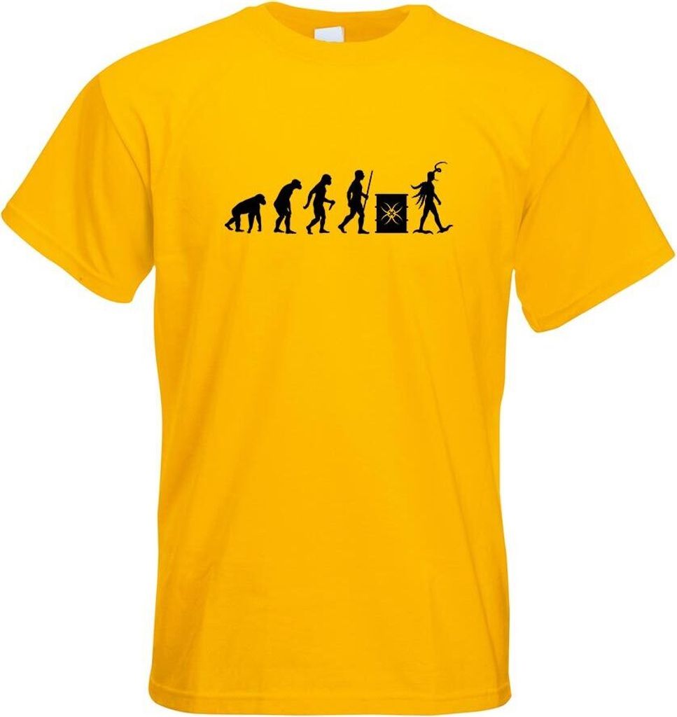 Kiwistar - T-Shirt - gelb - Mutation Evolution Motiv Bedruckt Funshirt Design Print - mit Motiv Bedruckt - Funshirt Design - Sport - Freizeit - Her...