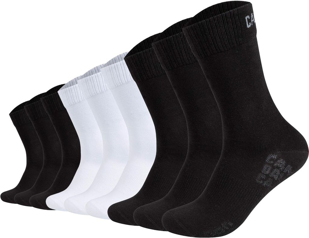 CAMP DAVID Herren Socken, 9er Pack - Action-Mesh Socks 9P, Logo, Baumwoll-Mix 2xSchwarz/Weiß 39-42
