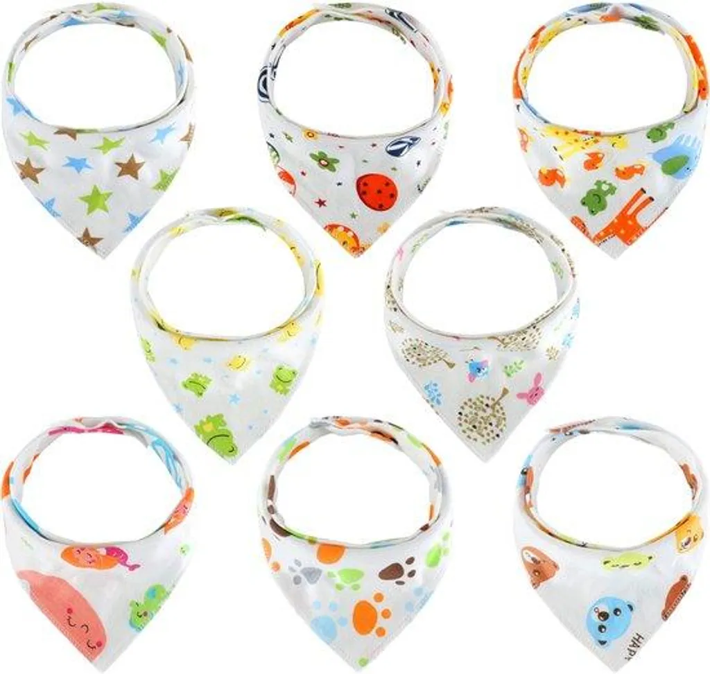 Foulard triangulaire bébé 100% coton bio - Lot de bavoirs bandana