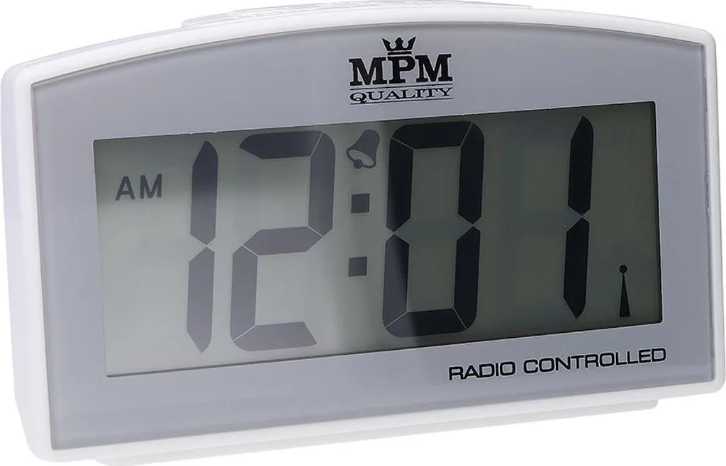 Réveil numérique blanc MPM C02.3257 - Horloge de table LCD compacte