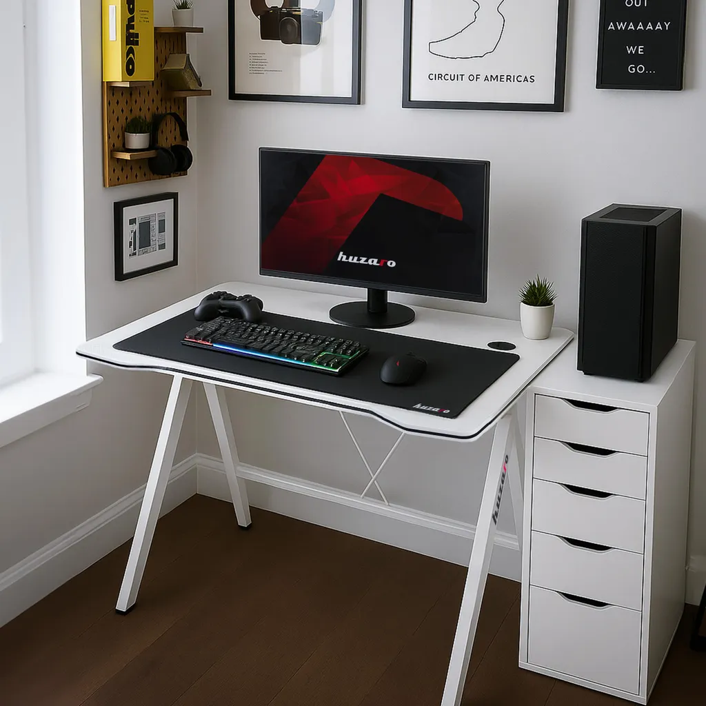 Offerta Scrivania Computer Huzaro Hero 1.4 Bianca | Tavolo PC Robusto - 17