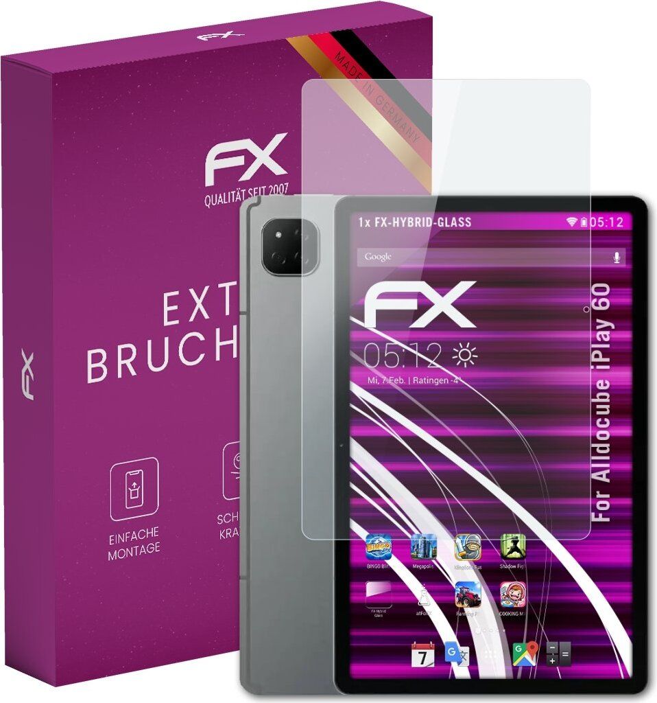 atFoliX FX-Hybrid-Glass Displayfolie kompatibel mit Alldocube iPlay 60 Glasfolie