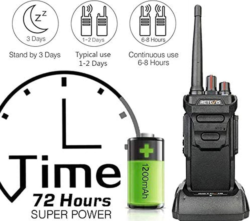 Walkie Talkie Retevis RT648 IP67 Impermeabile – 2 Pezzi, 16 Canali, Batteria 1200mAh