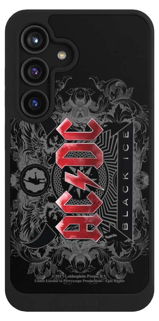 NIVOCASE Hülle für Samsung Galaxy S24 Handyhülle NIVOcore Case Schwarz ACDC Black Ice Fanartikel