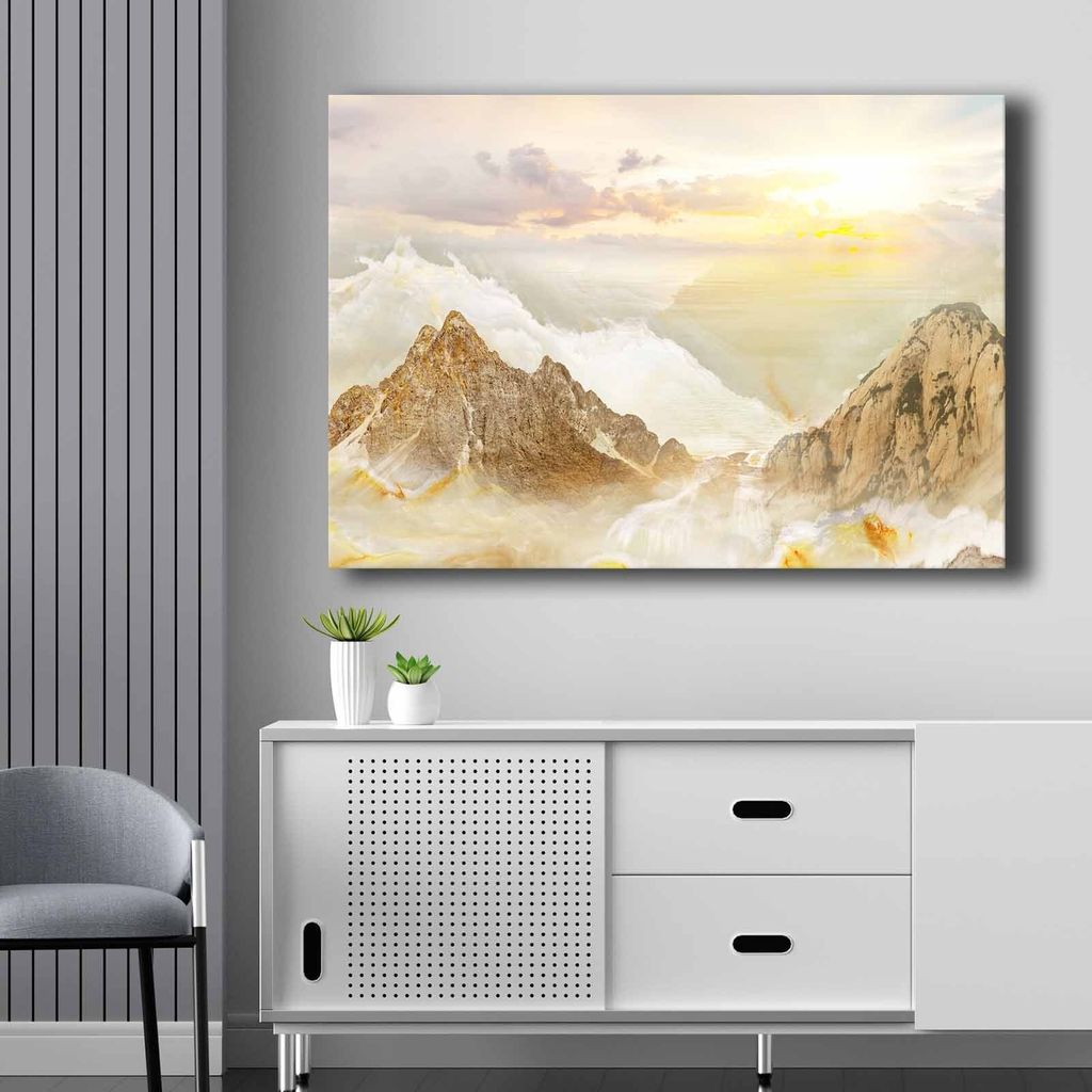 Wallity, 70100NISC-027, Dekorative Leinwandmalerei, 100 % LEINWAND (Stärke: 2,8 mm), Weiß, 70 x 100 cm