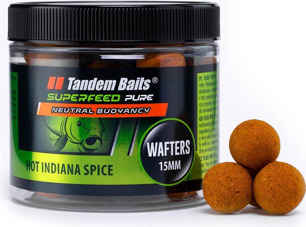 Tandem Baits SuperFeed Pure Wafters Hot Indiana Spice, Karpfen Angeln ohne Mühe, Boilies Köder Große-Fische-Angeln, Karpfenzubehör Profis & Hob...