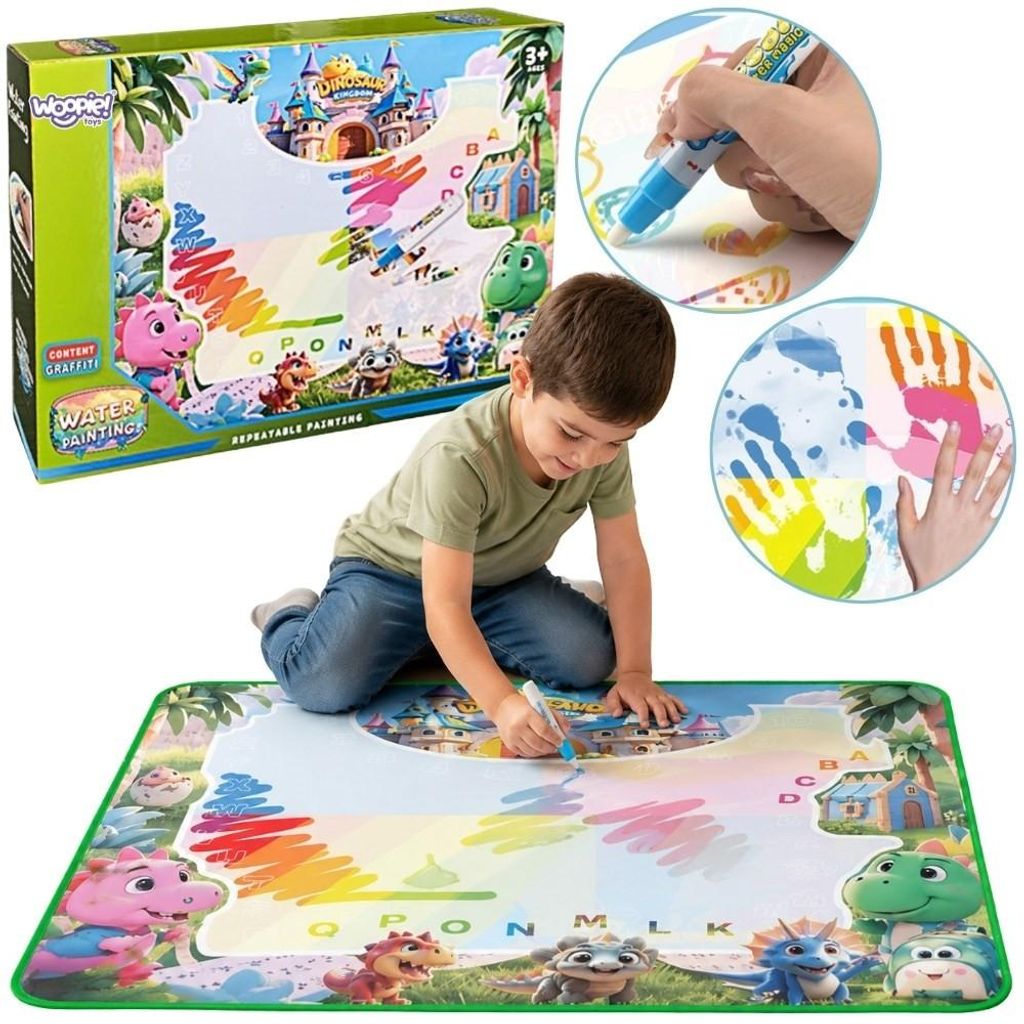 Woopie Wassermalmatte für Kinder mit Dinosauriern + Zubehör