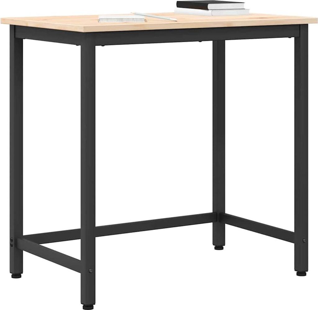 vidaXL Tavolo naturale 80 x 50 x 77 cm Ingegneri legno e Immagine del prodotto 