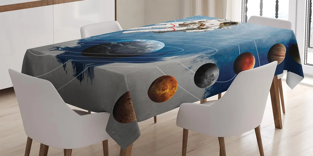 Tovaglia da Giardino Spaziale 140x240 - Ideale per BBQ e Feste Retrò