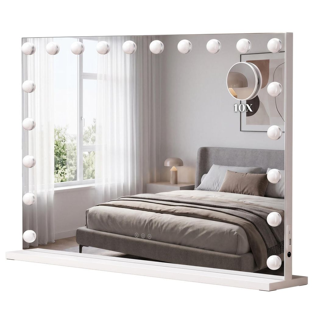 LED Schminkspiegel 90x60cm Rechteckig, 3 Lichtfarben Produktbild 