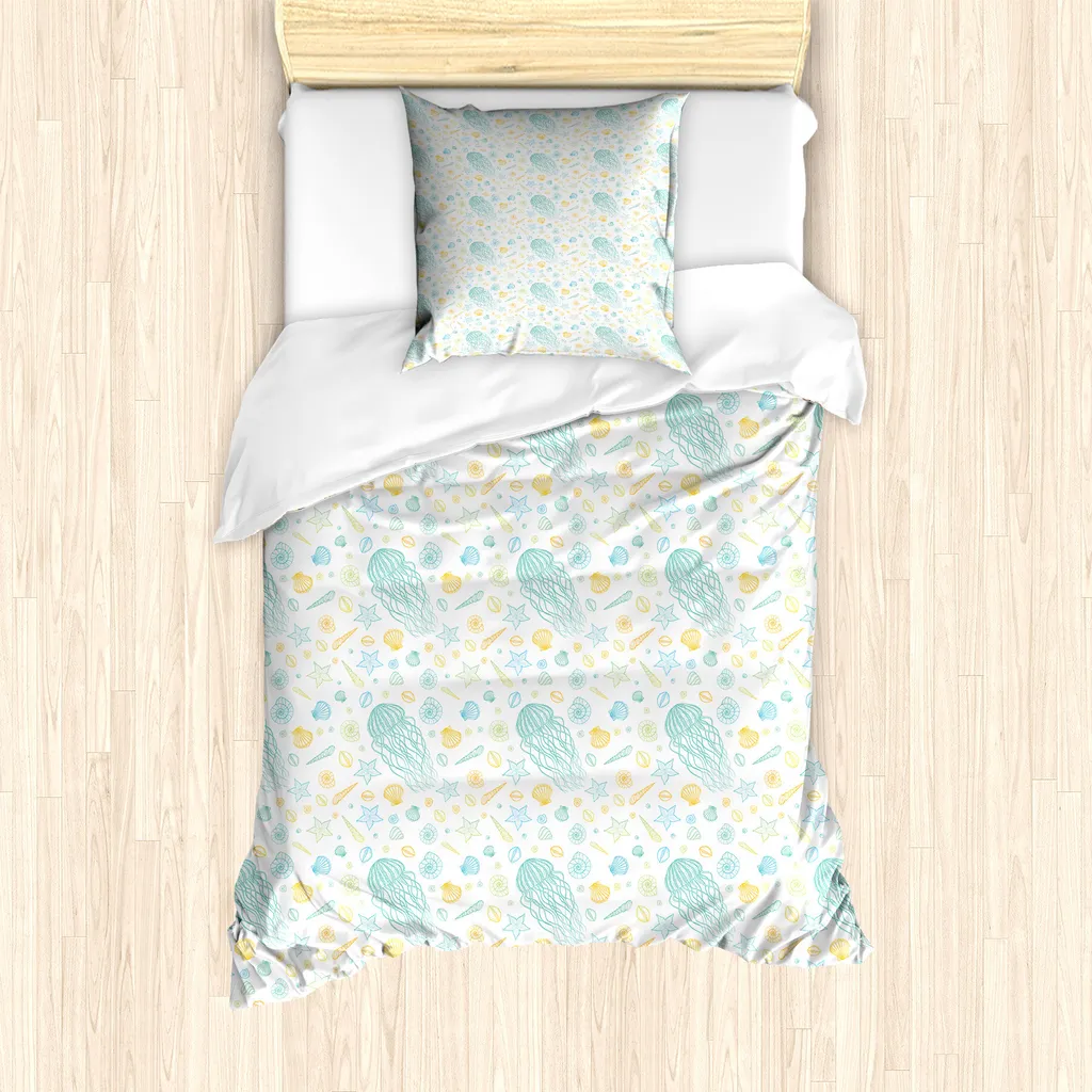 Set Copripiumino Marino ABAKUHAUS 135x200 Turchese - Antiacaro Premium