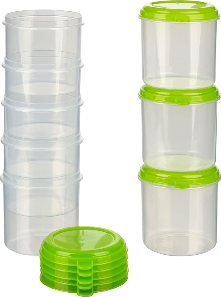 MiraHome Vorratsdosen Sets verschiedene Größen rund/quadratisch grün – Vorratsdosen mit Deckel Luftdicht – Gefrierdosen für Mealprep & Küche