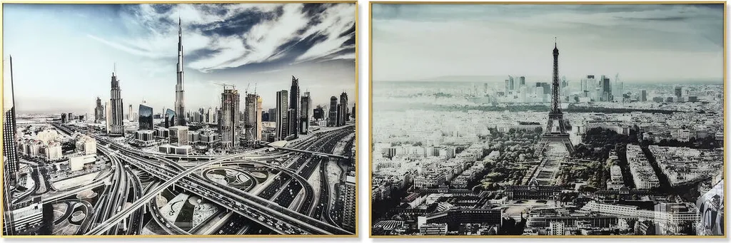 Set de 2 Tableaux City Loft 120 cm de Haut - Toiles sur Châssis de 4 cm