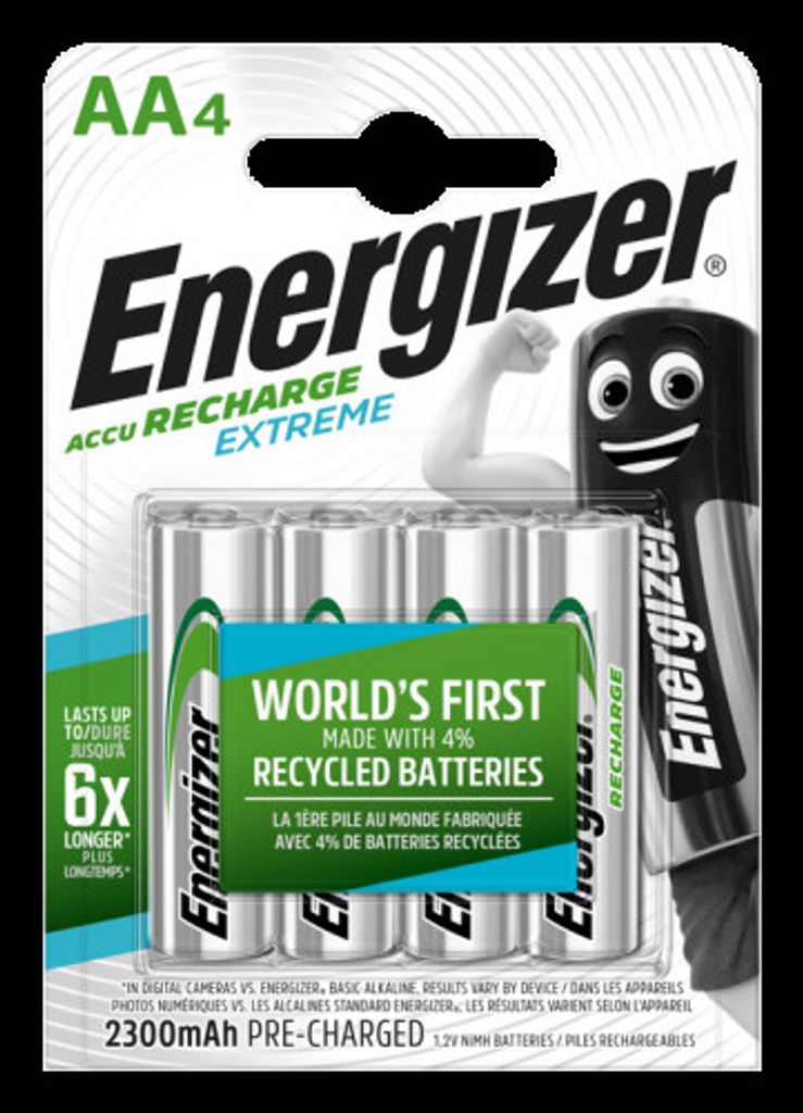 Energizer Wiederaufladbare Batterien AA - 2300 mAh EXTREME - 4 Stück