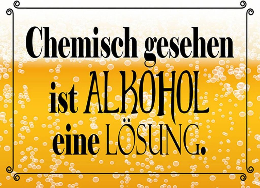 vianmo Holzschild 30x40 cm chemisch gesehen Alkohol Lösung Produktbild 