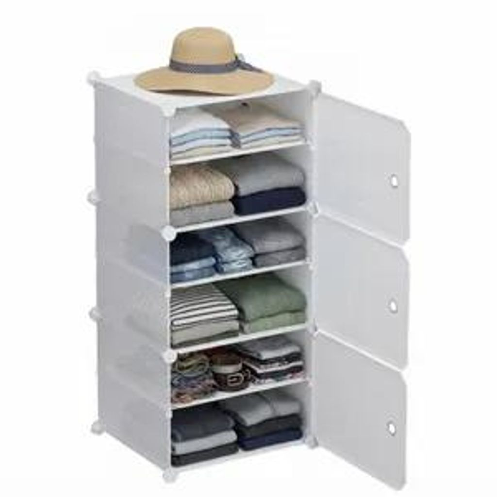 Modularer Kleiderschrank Kleiderschrank Weiss Geschlossener Produktbild 