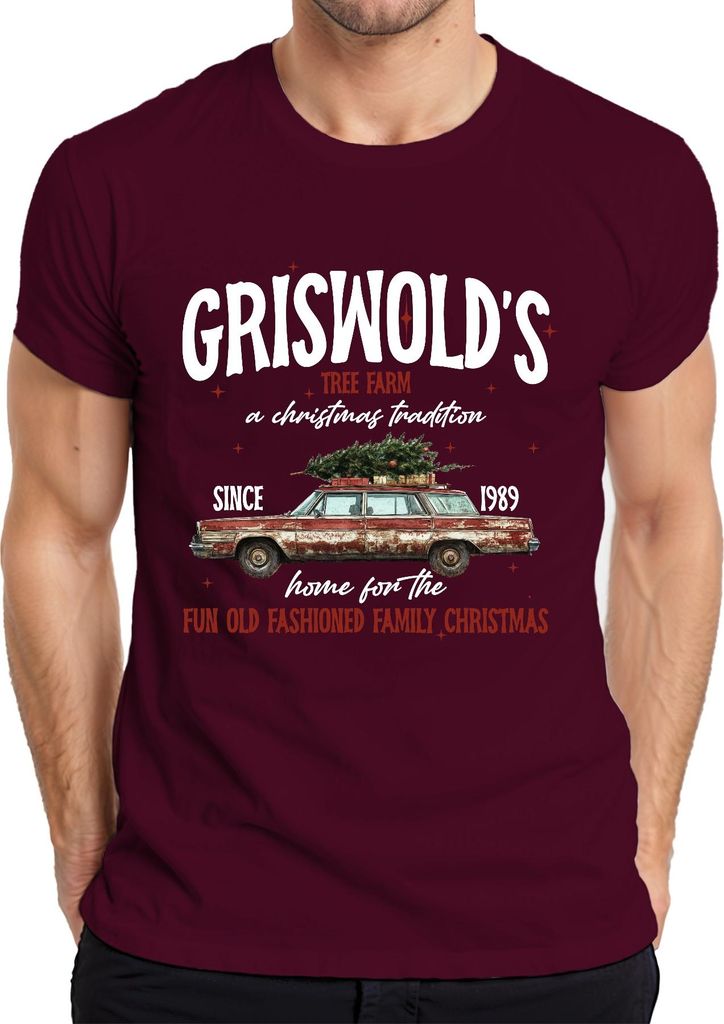 Griswolds Tree Farm Schöne Bescherung Clark - Weihnachten Christmas Xmas Herren T-Shirt, Burgundy, M