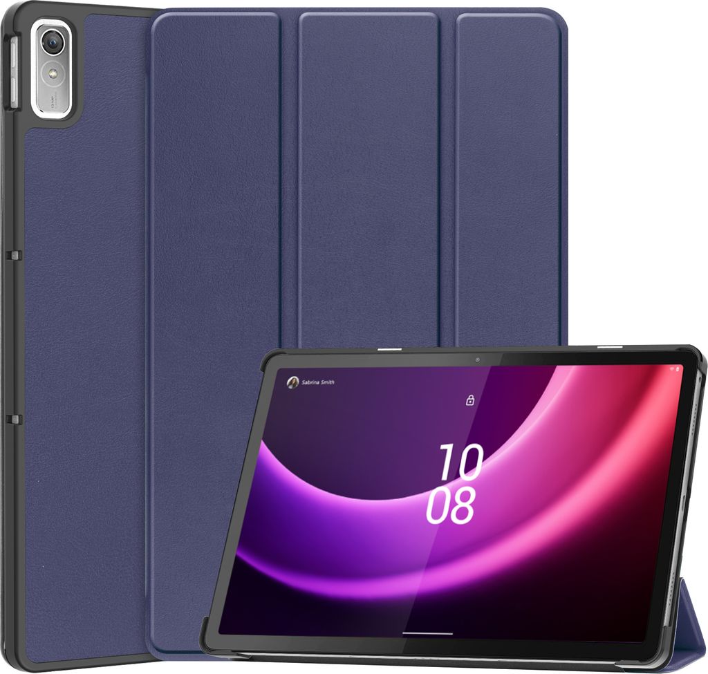 Case2go - Hülle kompatibel mit Lenovo Tab P11 2nd Gen (2022) - 11.5 inch - Mit AutoWake-Funktion Kunstleder TPU Tablet Case Schutzhülle - Dunkelblau