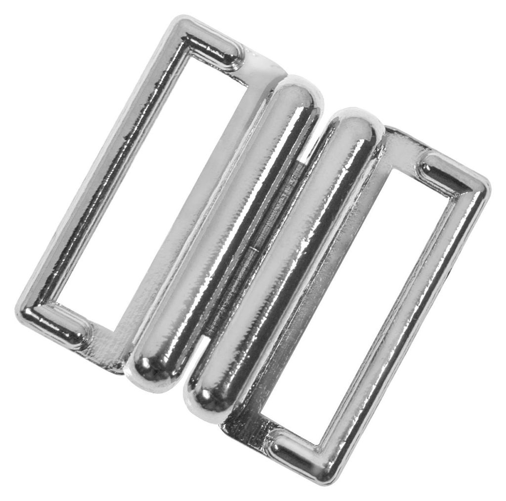 2 Bikini-Verschlüsse silber A 18x19mm | I 15x4mm
