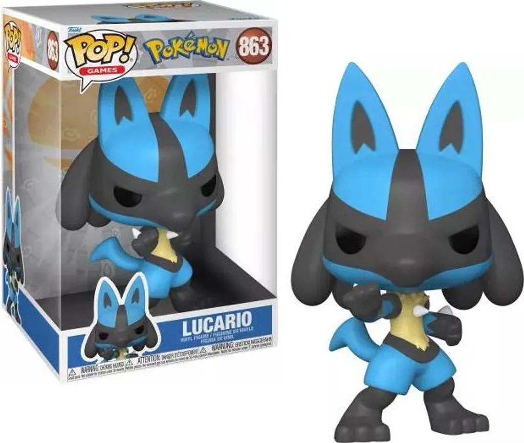 Funko POP Jumbo 10 pouces Pokemon 856 Lucario - Figurine Géante 25cm
