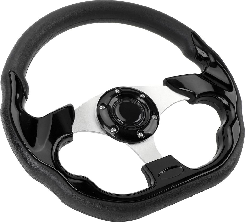 Auto-Lenkrad, 13 Zoll, PU, stilvoller Look, schlagfest, verbesserter Griff, einfache Installation, Rennsport für Fahrzeuge, Schwarz