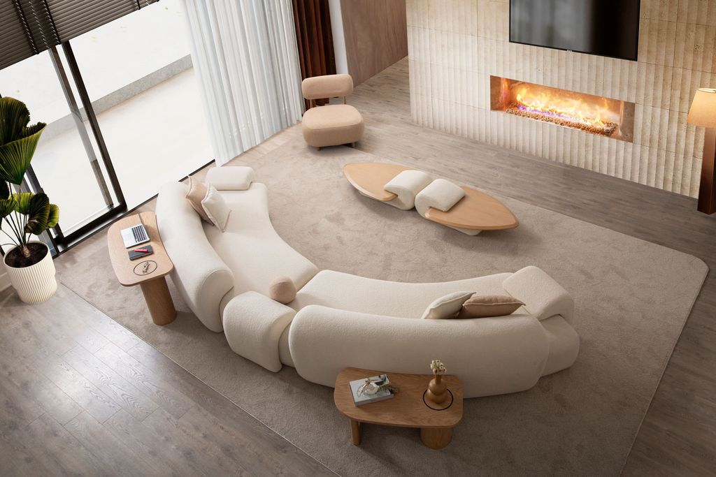 Ecksofa "Olympia" + Sessel-Beige