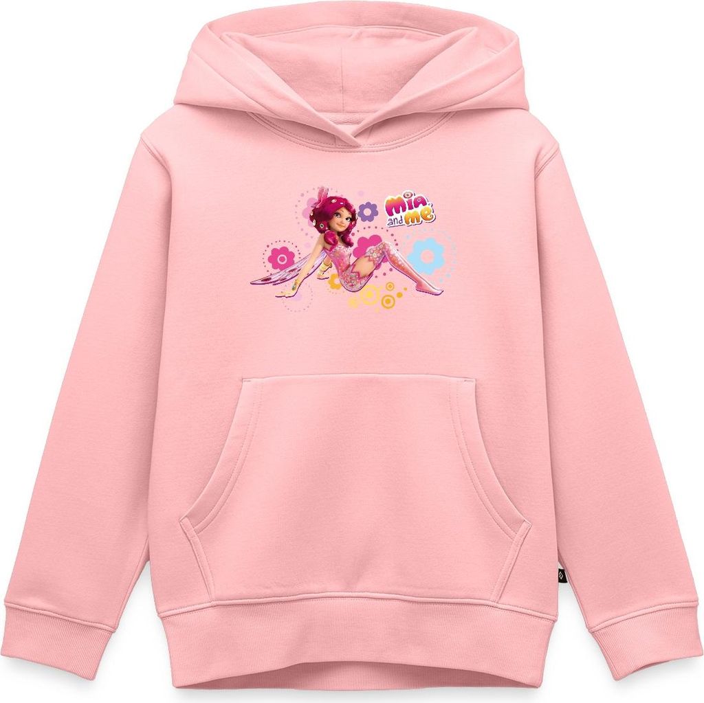 Spreadshirt Mia and Me Elfe Mia Sitzt In Blumen Kinder Premium Hoodie, 110/116 (4 Jahre), Rosa