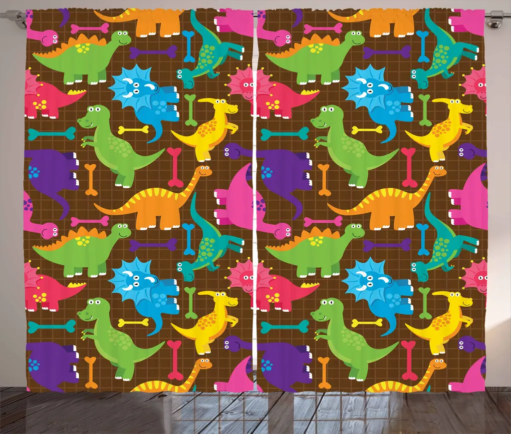 Tenda Lavabile Dinosauri per Bambini ABAKUHAUS 280x175 | Resistente