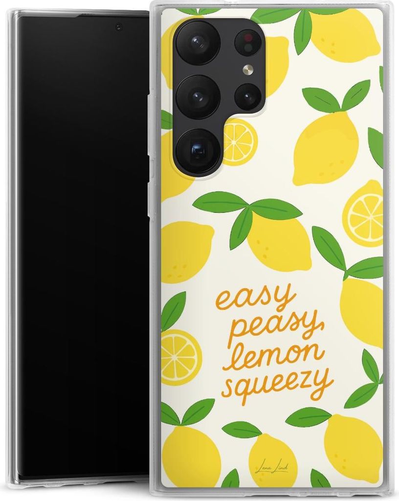 DeinDesign Handyhülle für Samsung Galaxy S23 Ultra Silikon Hülle Case Smartphone Schutzhülle Statement Zitrone Spruch