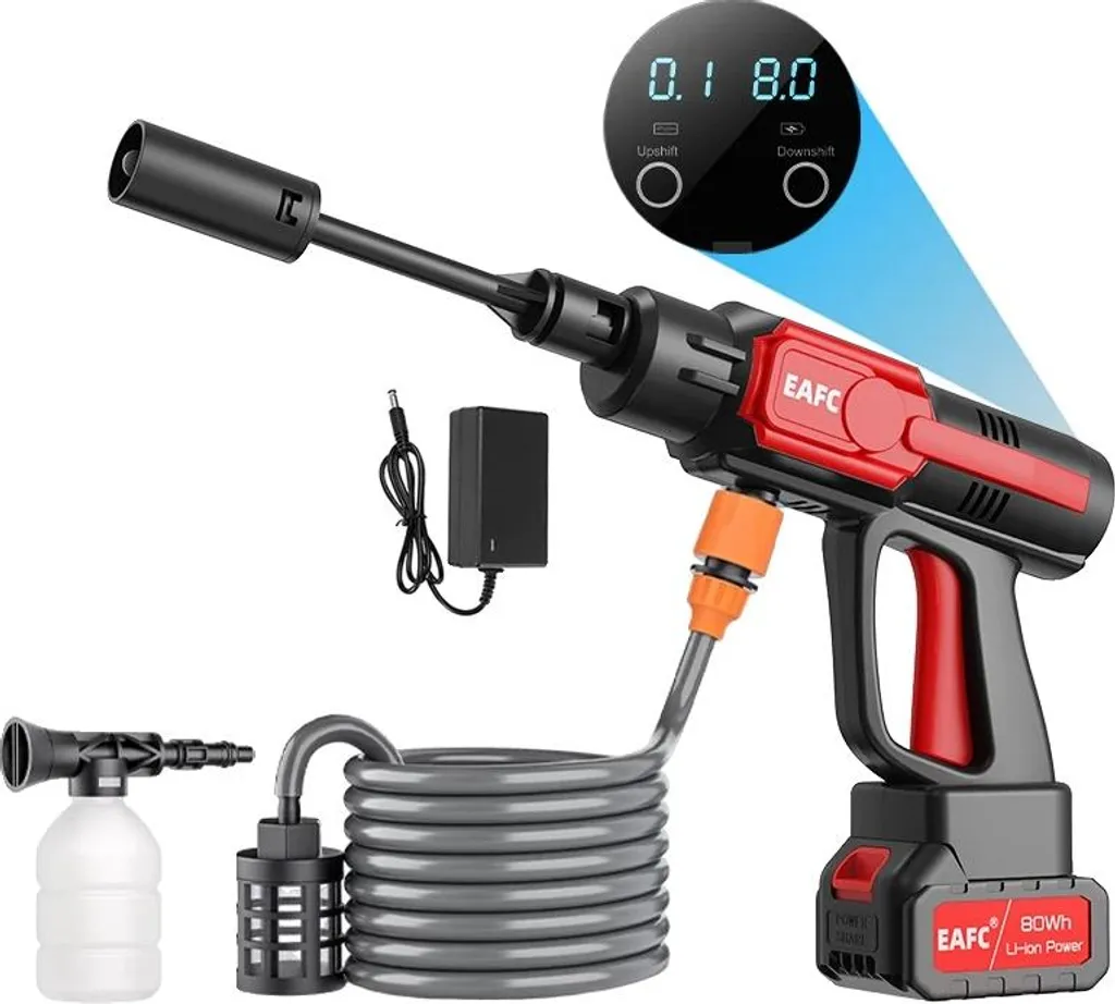 Pistolet de lavage haute pression électrique portable kit 1 batterie