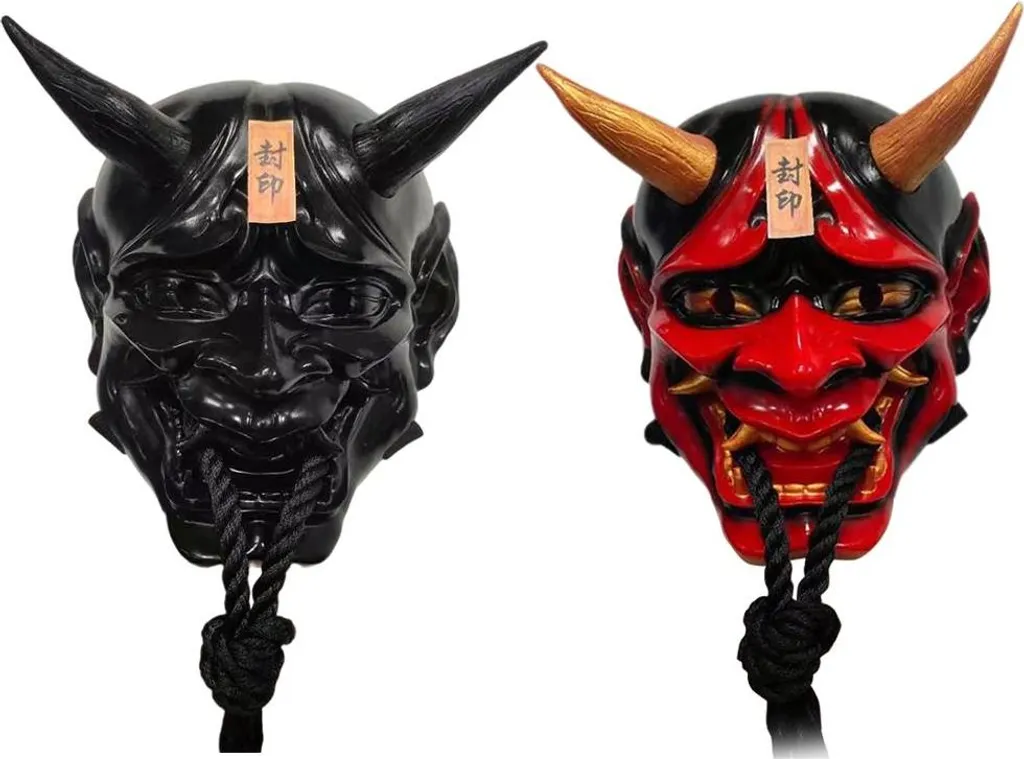 Couvre-visage Démon Japonais en Résine Accessoire de Scène et Spectacle