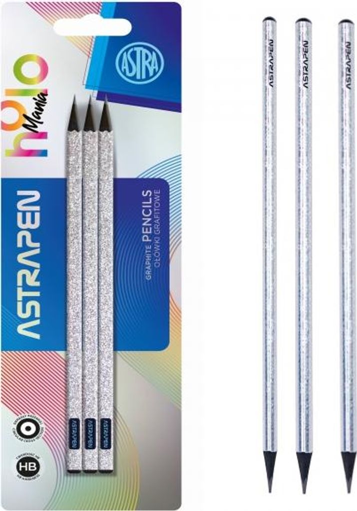3Stück - Normaler HB-Bleistift AstraPEN "HOLOmania", Blister, 206024002