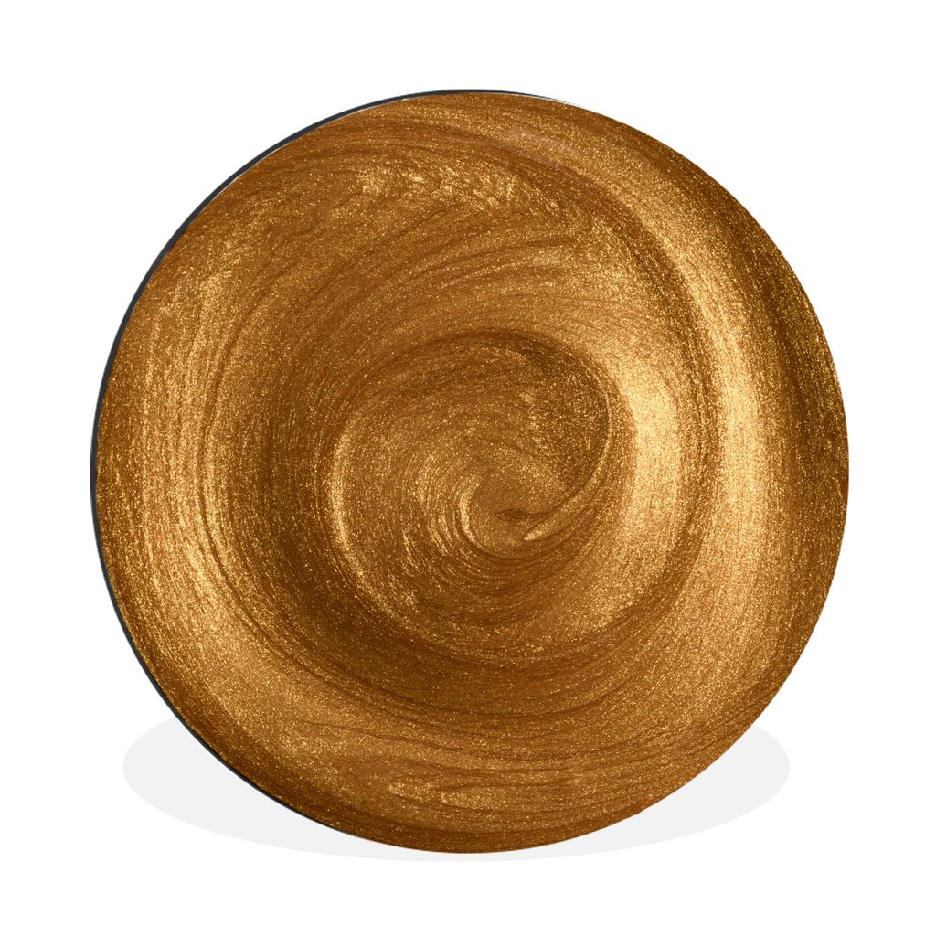 MuchoWow Aluminium Wandkreis Ein Wirbel in goldener Farbe Ø 60 cm Wanddeko Modern Wohnzimmer - Wand Kreis - Wandbild - Schlafzimmer - Aluminium ...