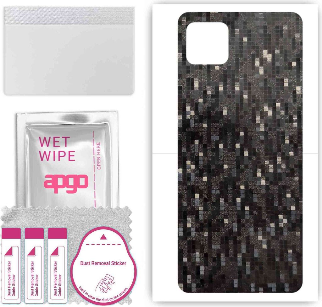 apgo Rückseite Schutzfolie, Skin, kompatibel mit Oppo A73, Hinten Displayschutzfolie aus Vinylfolie, kratzfest, einfache Montage - Carbon Black Pixel