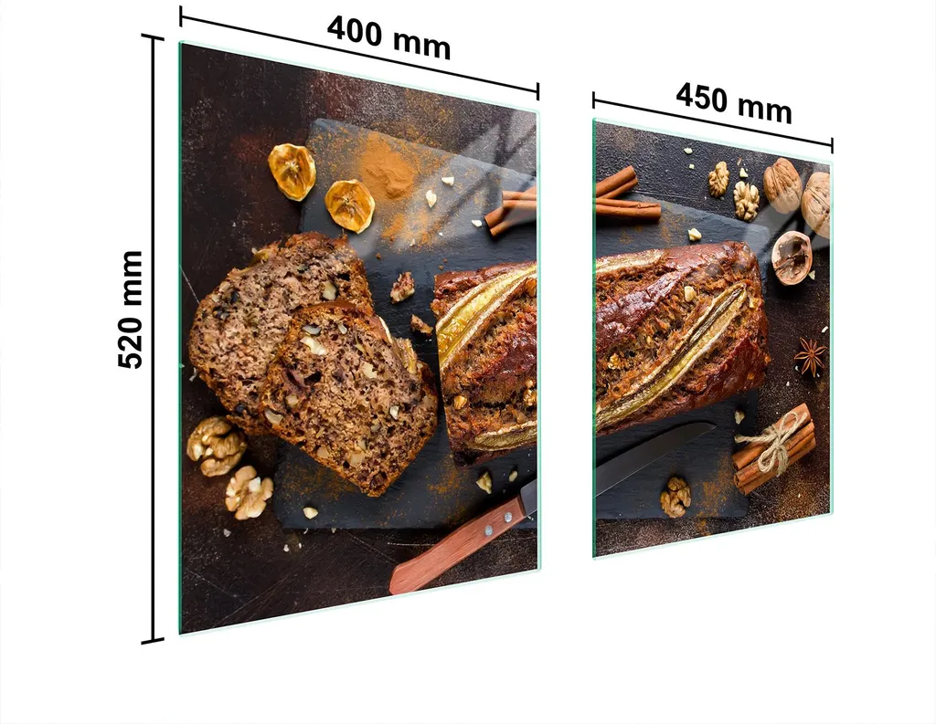 Piastra Vetro Piano Cottura 85x52 Pane | Coprifornelli Universale