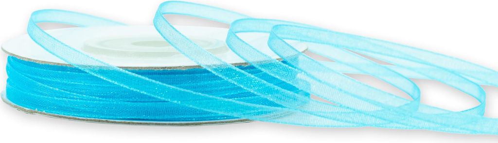 Organzaband 3mm x 50m Rolle Türkis