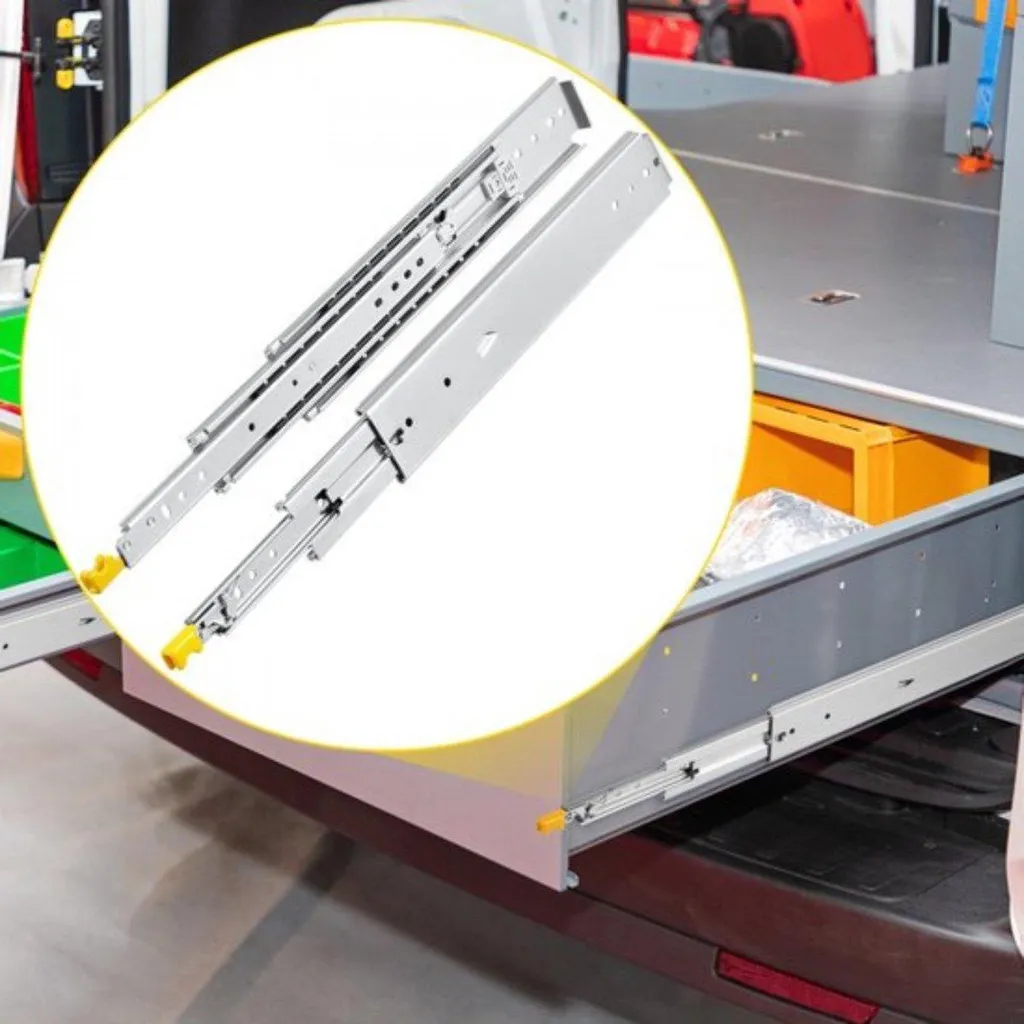 Glissières de charge Heavy-Duty 225kg - Rail télescopique 3 positions