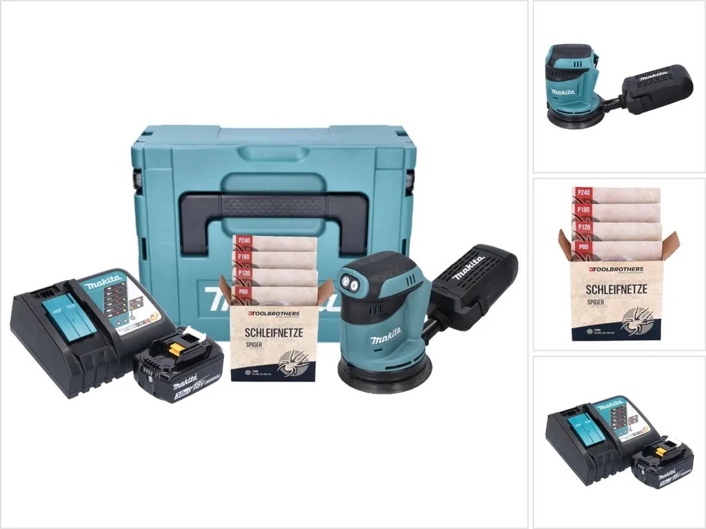 Ponceuse orbitale Makita 18V pour rénovation bois avec kit complet