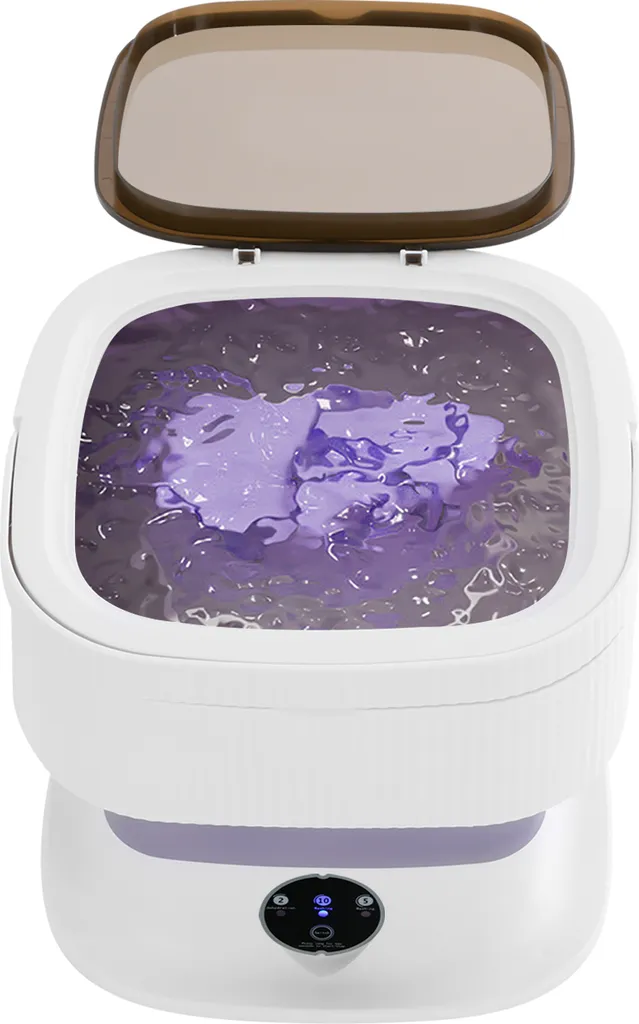 Mini lave-linge pliable 10L violet avec fonction essorage automatique