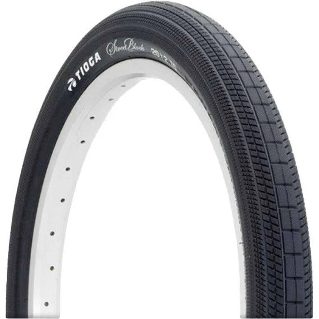 Pneu BMX pour Skatepark et Ville Tioga Street Block 57-406 Noir Durable