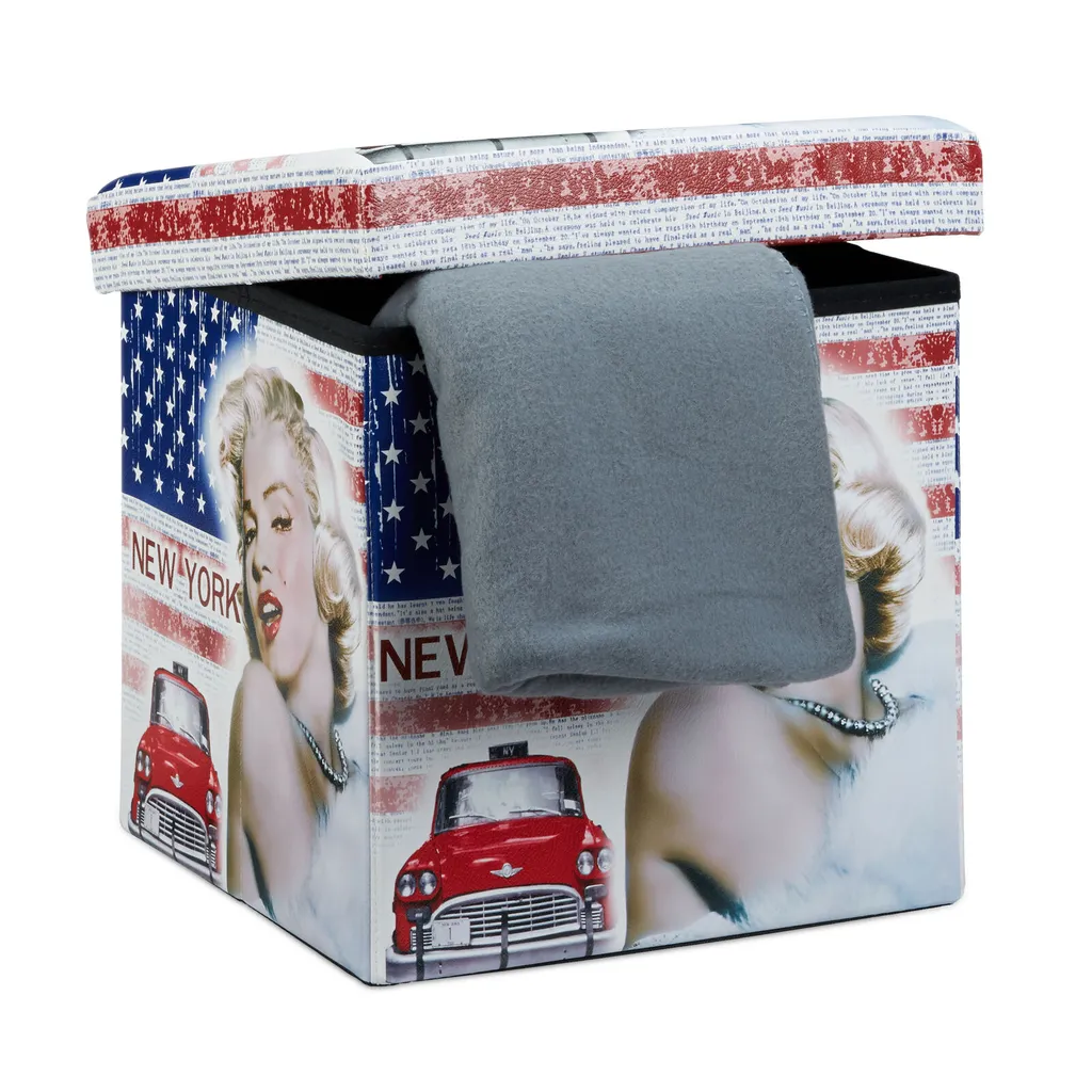 Sgabello Contenitore rd9050 Marilyn Monroe | Pouf Arredo Vintage