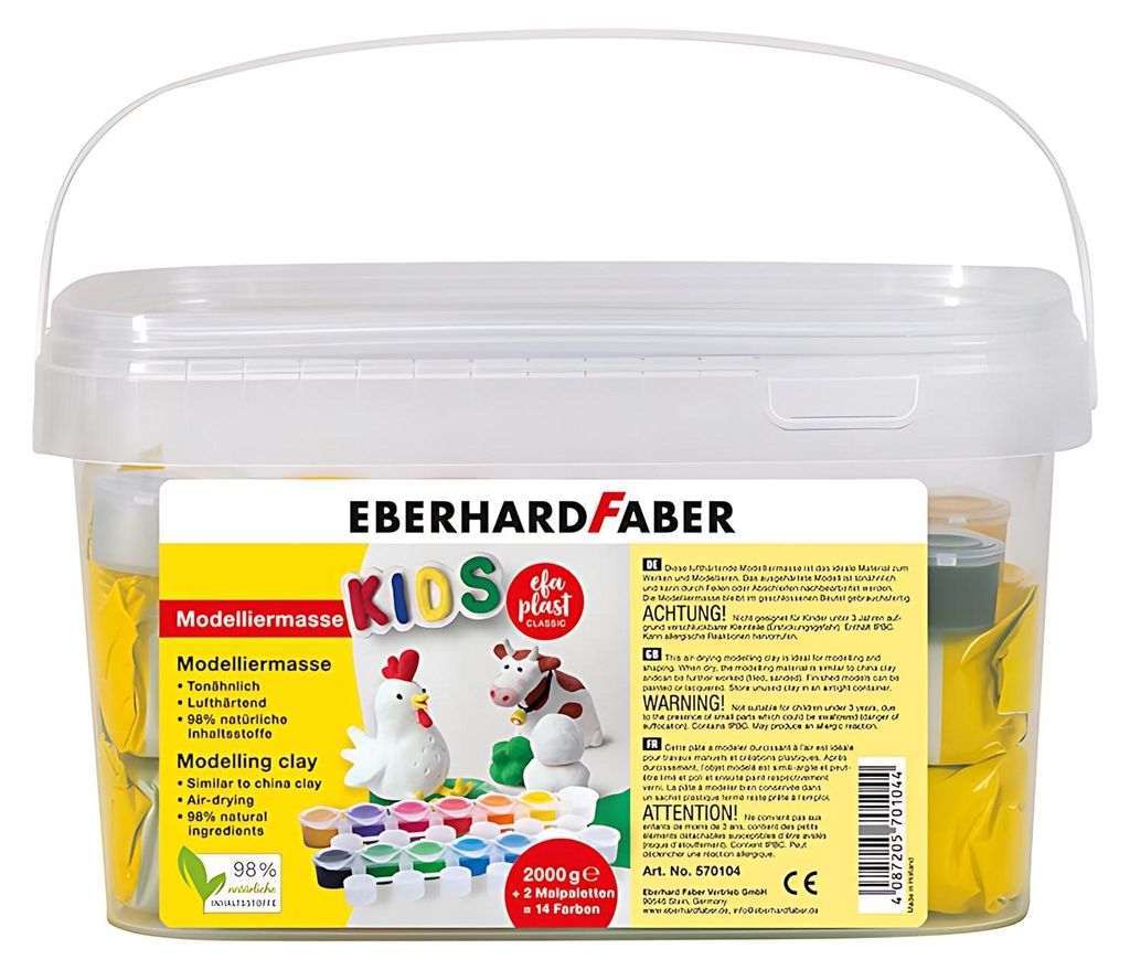 Eberhard Faber 570104 - Modelliermasse lufttrocknend weiß, Produktbild 