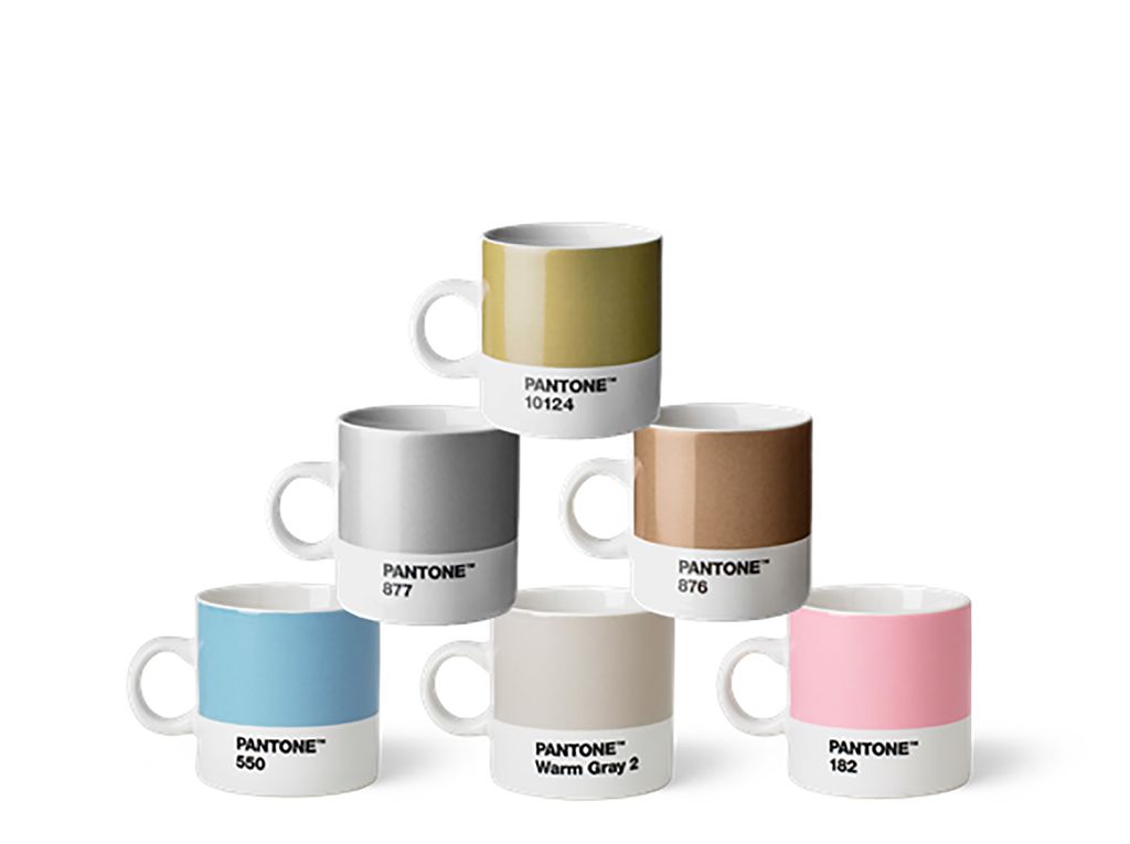 Porzellan-Espressotassen-Set 2 (Pastell- und Metalltöne)