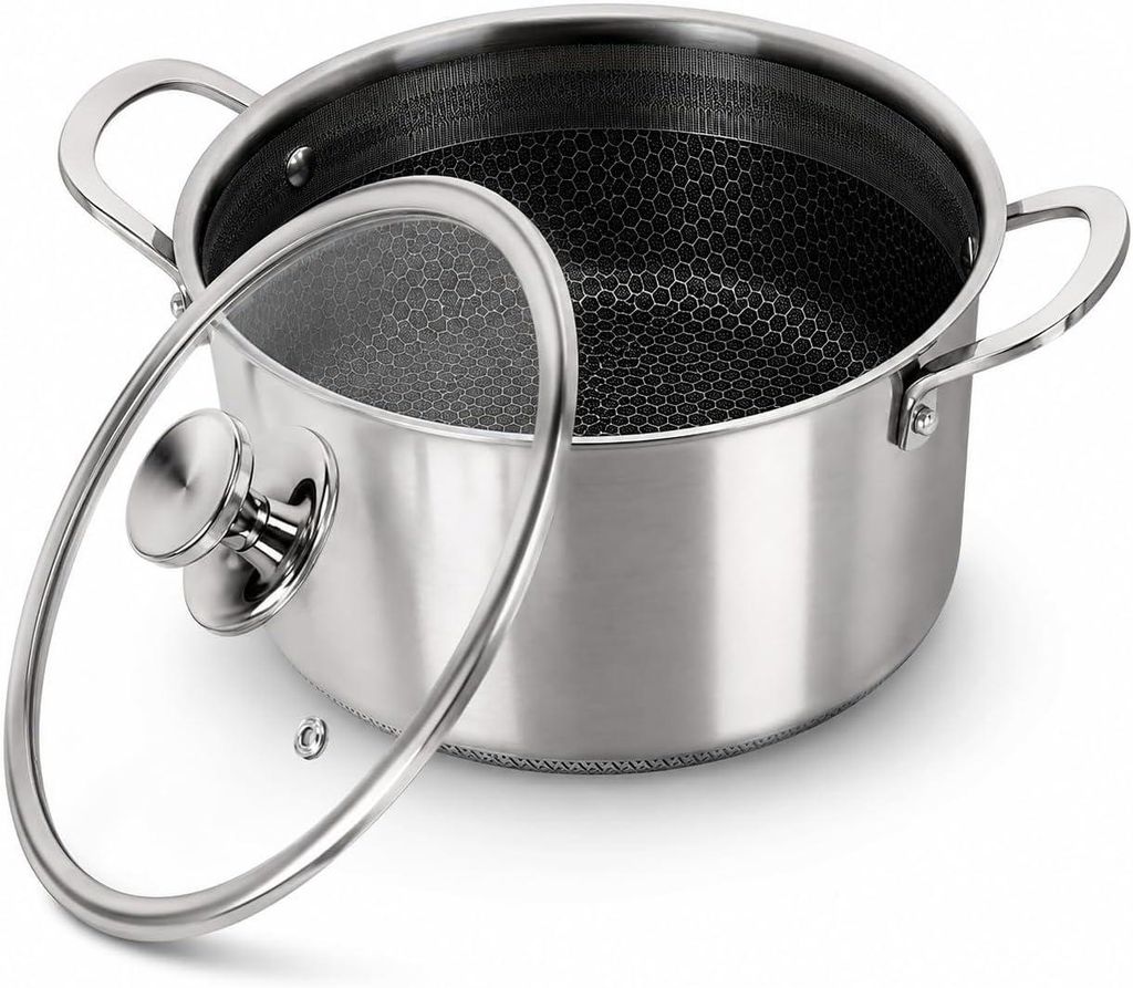 Niedriger Bräter 24 cm – Tri-Ply Edelstahl – Wabenstruktur Produktbild 