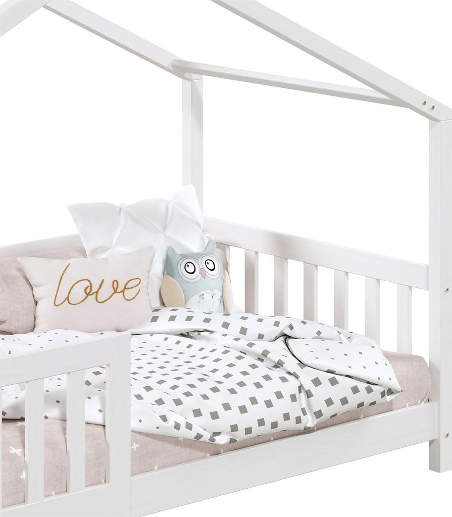 Hausbett LISAN aus massiver Kiefer in weiß, schönes Produktbild 6