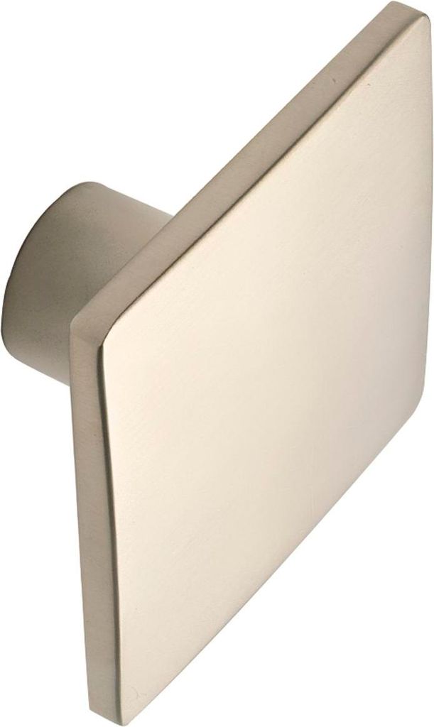Estamp Möbelknopf Lugus 50x25mm - Knauf für Schrank quadratisch - Möbelknauf, Zinkdruckguss Edelstahl Effekt